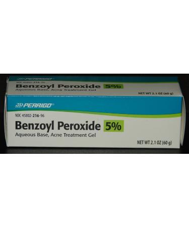 Perrigo 5 Percent Benzoyl Peroxide Acne Treatment Gel 60gm Tube