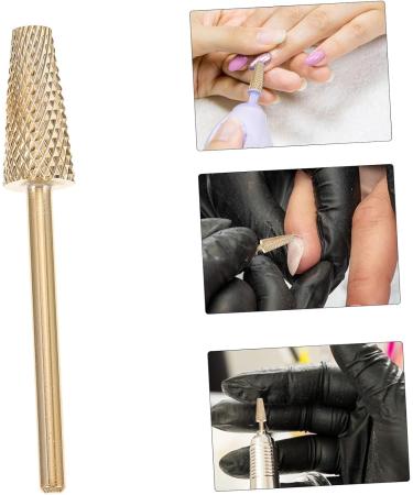 Nail Polisher Nail Art Nail Polishing Bits Portable Nail Gel Polishing Head Nail Drill Head Nail File Head Nail File Bits Tool Manicure Tools Tungsten Steel Exfoliating 4x0.5cm golden - Buy Online on GoSupps.com