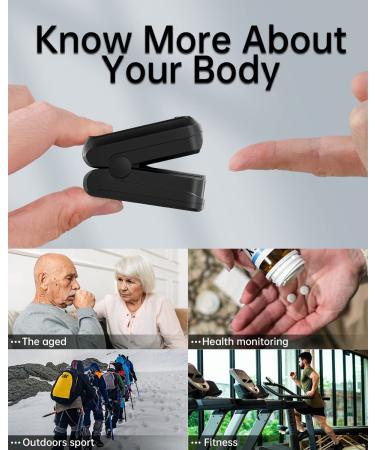 HOLFENRY Fingertip Pulse Oximeter with Bluetooth & App - SpO2 Monitor for Oxygen Saturation & Heart Rate - Black - Buy Online on GoSupps.com