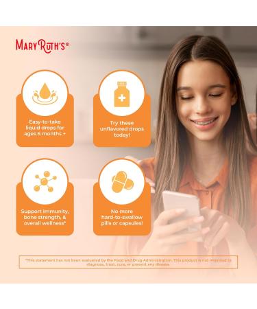 MaryRuth Organics Vitamin D USDA Organic | VIT D3 Liquid | Sugar Free | Liquid VIT D Spray Immune Support for Adults & Kids | Bone Health| Vegan | Gluten Free | Non-GMO | 30 Servings - Buy Online on GoSupps.com