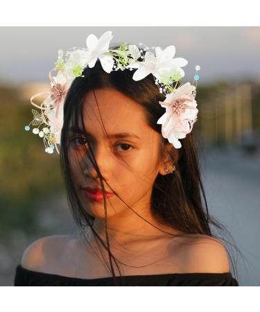 Beaupretty Decor Hair Jewelry Hair Bands Hair Ties Wreath Flower Garland Headbands Floral Headband Flower Headband for Women Flower Headband for Bridal Wedding Metal Hair Accessories Bride - Buy Online on GoSupps.com