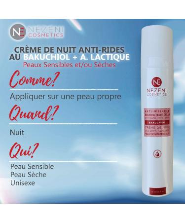 Nezeni BAKUCHIOL 3% Anti-Wrinkle Night Cream for Women/Men 26 Active Ingredients | Deep Wrinkle Filler | Firming Anti-Wrinkle Night Cream for Face Neck and D collet | Dry and/or Sensitive Skin - Buy Online on GoSupps.com