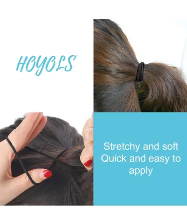 Hoyols 100pcs Baby Small Elastic Hair Ties for Girls No Crease Tiny Hair Bands 1 inch Fine Hair Accessories for Toddler Kids Infants 2mm (Black) - Buy Online on GoSupps.com