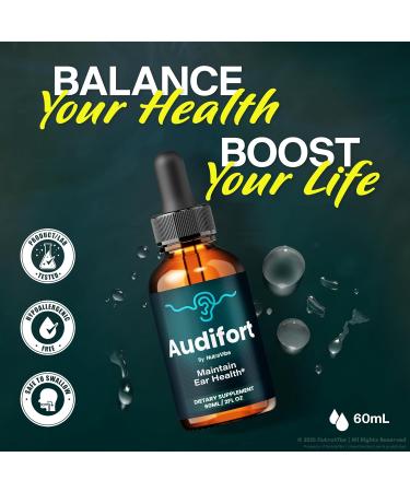 NutraVibe (3 Pack) Audifort Daily Hearing Support Drops with a Clean Liquid Formula for Ear Health Auditory Clarity and Inner Ear Balance | Plant-Based Easy-to-Use Droppers (90 Servings) - Buy Online on GoSupps.com
