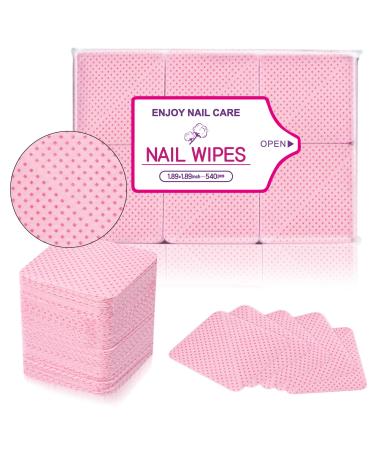 540 pieces of nail polish remover pads cells for gel nails lint-free zelette roll for nails lint-free nail wipes cleaner gel nails for nail art pink pink 540 pieces