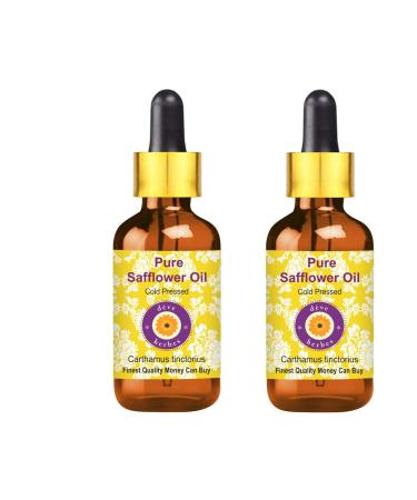 Dev Herbes Pure F rberdistel Oil (Carthamus Tinctorius) with glass dripper natural therapeutic quality cold -pressed (Pack of Two) 100ml x 2 (6.76 oz) 100 ml (2 Pack)