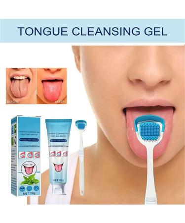 Buy Tongue Cleaner Gel & Brush Set | Dental Hygiene Tool for Fresh Breath | Portable Travel Tongue Scraper (2 Pieces) - International Shipping Available - Buy Online on GoSupps.com