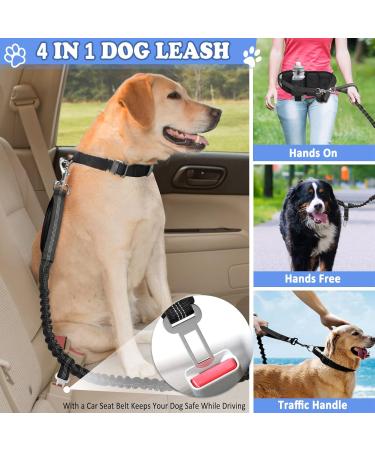 Vobuke Adjustable Hands-Free Dog Jogging Leash - Shock Absorption Reflective Design & Carabiner for Small & Medium Dogs up to 177lbs - Buy Online on GoSupps.com