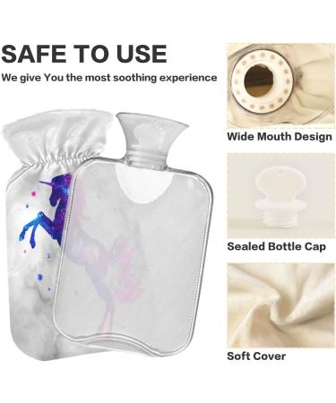 White Marble Galaxy Unicorn Heat Bottle | 2L Pain Relief Water Heating Cushion | Ideal for Sports Injuries & Comfort - Buy Online on GoSupps.com