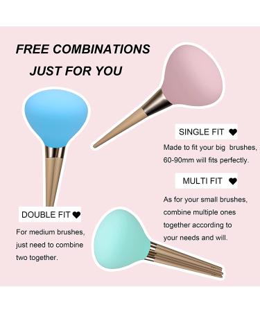 Silicone Makeup Brush Covers - 3 Pack Reusable Brush Organizers for Travel - Dustproof Brush Protectors in Pink, Blue, Green - Buy Online on GoSupps.com