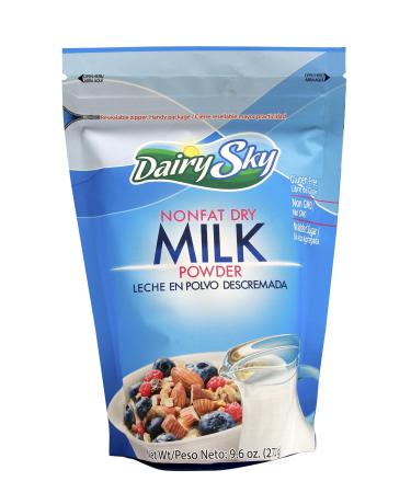 Dry Nonfat Milk Powder (9.6 Oz) - Dairy Gluten Free Non GMO Fat Free for Baking & Coffee Blender Mixing, Kosher with Protein & Calcium | Sugar Free Dried Powdered | Great Substitute for Liquid Milk