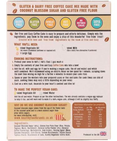 Free and Easy Coffee Cake Mix with Coconut Blossom Sugar 350 g - Buy Online on GoSupps.com
