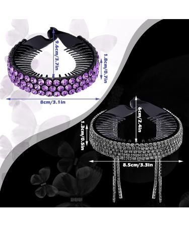 Elegant Rhinestone Bun Clips - 8 Pcs Large Tassel Claw Hair Accessories for Girls/Women - Buy Online on GoSupps.com