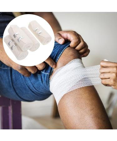 Wrap Pack of 4 + 8 Extra Clips - 4" Compression Bandage for Knee Ankle Wrist - 14.7ft Stretches - Exercise Accessories - Buy Online on GoSupps.com