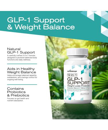 musebeam GLP-1 Support Probiotic Weight Loss Supplement - Women Men GLP1 Support with Berberine - Appetite Suppressant Hunger Control Metabolism Fat Burn & Gut Health Support - Buy Online on GoSupps.com