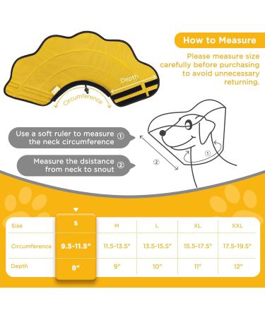 BONTHEE Soft Dog Cone Alternative After Surgery Dog Cone Collar for Small Dogs Adjustable Dog Recovery Collars for Pet Lightweight E-Collars for Dogs Elizabethan Collar for Dogs Stop Licking(XL) S Yellow - Buy Online on GoSupps.com