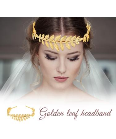 Miaija 6Pieces Gold Leaf Headband Greek Goddess Headpiece Band Crown of Leaves Christmas Party Photo Prop for Halloween Girls Women Hair Accessories - Buy Online on GoSupps.com