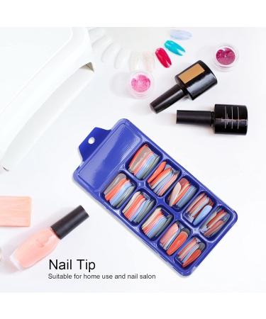 Colorful Nail Tip Pure Color Full Cover Nail Tip Home Salon Stylish Colorful False ABS Material Fake Nail Manicure Tool Easy to Cut(05) - Buy Online on GoSupps.com