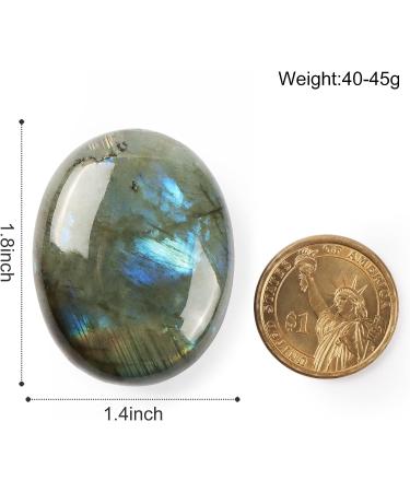 Hxswkk 1.8 Inch Labradorite Thumb Worry Stone - Healing Crystal for Anxiety Relief and Meditation - Buy Online on GoSupps.com