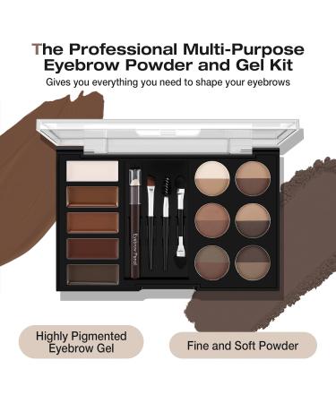 Eyebrow Powder Palette Set - 12 Colors Mascara & Stencils for Perfect Natural Brows | Shop Internationally - Buy Online on GoSupps.com