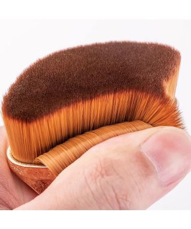 Premium Kabuki Make-Up Brush for Smooth Primer Application | Flat Top Flower Shape for Liquid & Powder Cosmetics - Gold Finish - Buy Online on GoSupps.com