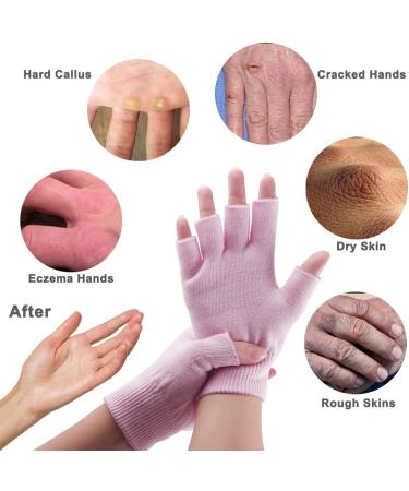 JIAHAO Womens Gel Moisturizing Gloves Day Night Instantly Repair Eczema Dry Rough and Cracked Hands Gel Lining Infused with Essential Oils and Vitamins Pink - Buy Online on GoSupps.com