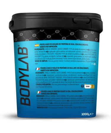 BODYLAB24 Soy Protein Isolate Hazelnut 1kg | 90% Protein | Low Fat & Carbs | Muscle Building Vegan Protein - Buy Online on GoSupps.com
