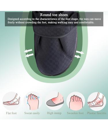 Diabetic Sandals for Men | Adjustable Wide Width Non-Slip Slippers | Comfortable Arthritis & Edema Shoes for Swollen Feet - Lightweight Dark Blue - Buy Online on GoSupps.com