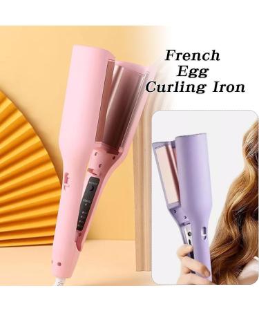 Wave Curling Iron French Egg Curling Iron V Hair Crimper Adjustable Temperature Waver Curling Iron Wand Suitable for Most Hair Types (Pink) - Buy Online on GoSupps.com