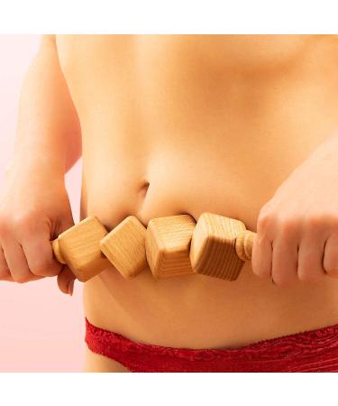 Mr. Woodware Professional cubes made of wood anti -cellulite massage roller for lymphatic drainage and soft tissue therapy 39 cm - recommended by professionals - Buy Online on GoSupps.com