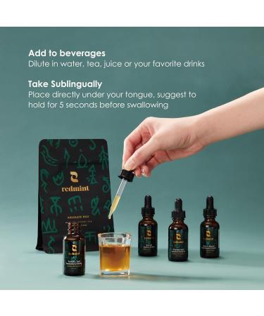 Redmint Reishi Mushroom Herbal Tincture - Ageless & Sleep | Natural Mushroom Supplement with TCM Herbs Dong Quai Schisandra for Restful Sleep Immune Support Relaxation Skin Health| 1 fl oz - Buy Online on GoSupps.com