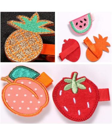 6 Pieces Cute Hair Clips Embroidery Fruit Hair Clips Children Hairpin Cute Hair Bows for Girls Kids Women Accessories - Buy Online on GoSupps.com