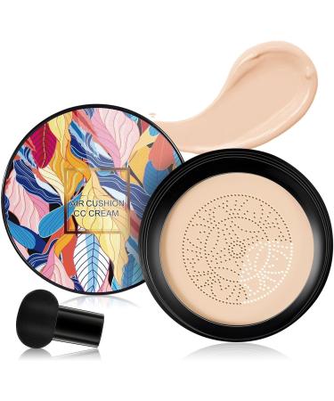 Indicativet 2024 New Mushroom Head Air Cushion CC Cream Air Cushion CC Cream Mushroom Head Long-Lasting Waterproof Oil Control Moisturizing Concealer Foundation Beauty Face Make Up(Ivory)