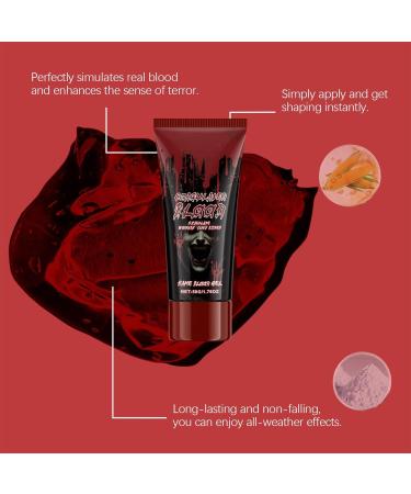Blood Gel | Fake Blood for Halloween | Realistic 50g Blood Gel for Special Effects Washable for Nosebleeds Stage Costume - Buy Online on GoSupps.com