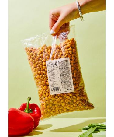 KoRo - Hungarian pepper pea snack 1kg - Crunchy peas with paprika spices - Smoky and spicy flavor - Vegan alternative to trad - Buy Online on GoSupps.com