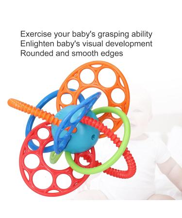 Moumouten Flexible Baby Teething Toy - Food Grade Silicone Teething Ring Rattle Teether for Grasping and Soothing Sensory Play - Buy Online on GoSupps.com