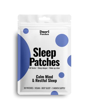 DUORI Sleep Patches for Adults - Valerian Root - Melatonin Free - Natural Sleep Aid with 5-HTP and Ashwagandha - 30 Patches