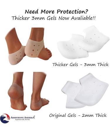 Silicone Gel Heel Cups - Plantar Fasciitis Inserts for Orthotic Heel Support (3mm) - Buy Online on GoSupps.com