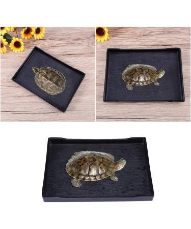 POPETPOP Tortoise Habitat Accessories - M Size Black Reptile Water Dish for Reptiles - Buy Online on GoSupps.com