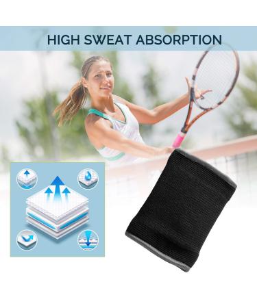 NeoTech Care Wrist Band Support Sleeve - Elastic Breathable Compression Brace for Tennis Gym Tendonitis - Black Size L - Buy Online on GoSupps.com