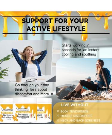 Bee Venom Cream Advanced Joint and Bone Cream for Back Neck Hands Knee 4 Fl Oz (Pack of 1) - Buy Online on GoSupps.com