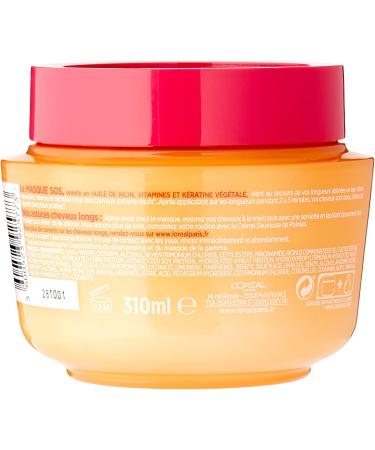 L OR AL PARIS - SOS Keratin Repair Mask - Long Hair - Enriched with Castor Oil and Vegetable Keratin - Elseve Dream Long - 310 ml - Buy Online on GoSupps.com