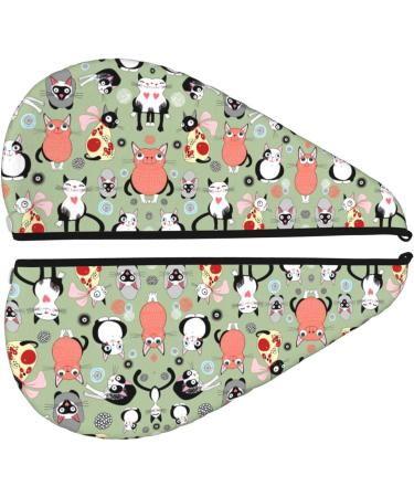 Lovely Cartoon Cats Hair Cap | Quick-Dry Coral Velvet Towel Wrap for Travel & Home - Perfect for Men & Women - Buy Online on GoSupps.com