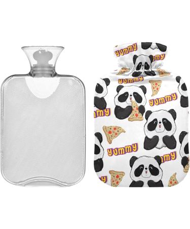 Naanle Pandas Pizza Hot Water Bottle | 2L Large Transparent Heat Therapy for Pain Relief - Ideal for Bed & Foot Comfort - Buy Online on GoSupps.com
