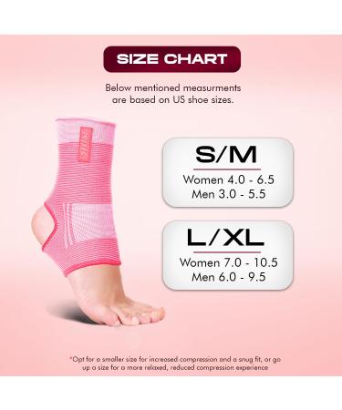 Ankle Brace for Men Women & Youth - Superior Sprained Ankle Support Sleeve for Running & Sports - Pink L/XL Compression Stabilizer & Wrap Support - Buy Online on GoSupps.com