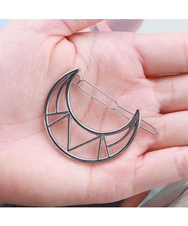 Andelaisi Boho Moon Hair Clip - Vintage Silver Crescent Moon Barrette for Women and Girls - Buy Online on GoSupps.com