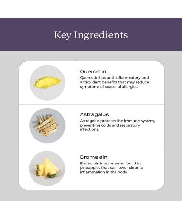 Cymbiotika Allergy Supplement for Immune Support - Quercetin, Bromelain, Holy Basil - 60 Capsules - Buy Online on GoSupps.com