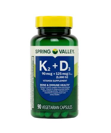 KP+ Vitamin K2 + D3 | Bone & Immune Health | Gluten Free | 90 Vegetarian Capsules | Pack of 1