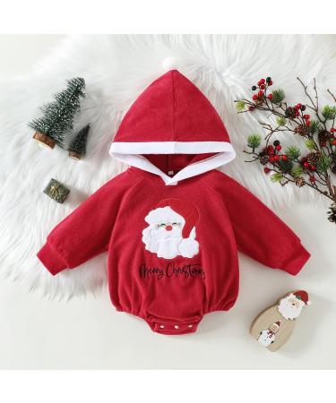 PythJooh Baby Christmas Romper | Merry Santas Hoodie Costume for Infants 0-24M - Buy Online on GoSupps.com