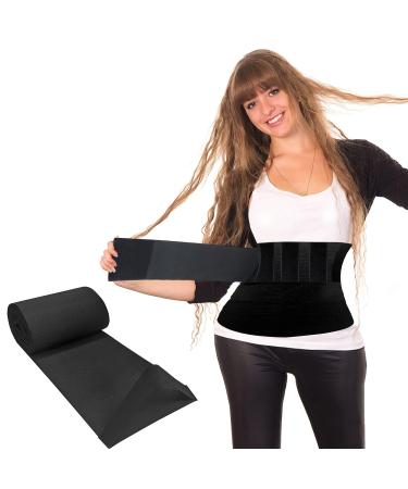 Turrarse Snatch Me Up Bandage Wrap | Waist Trainer for Women | Stomach/Belly Compression Wrap with Loop | Lumbar Waist Support & Back Brace | Black 4m - Buy Online on GoSupps.com